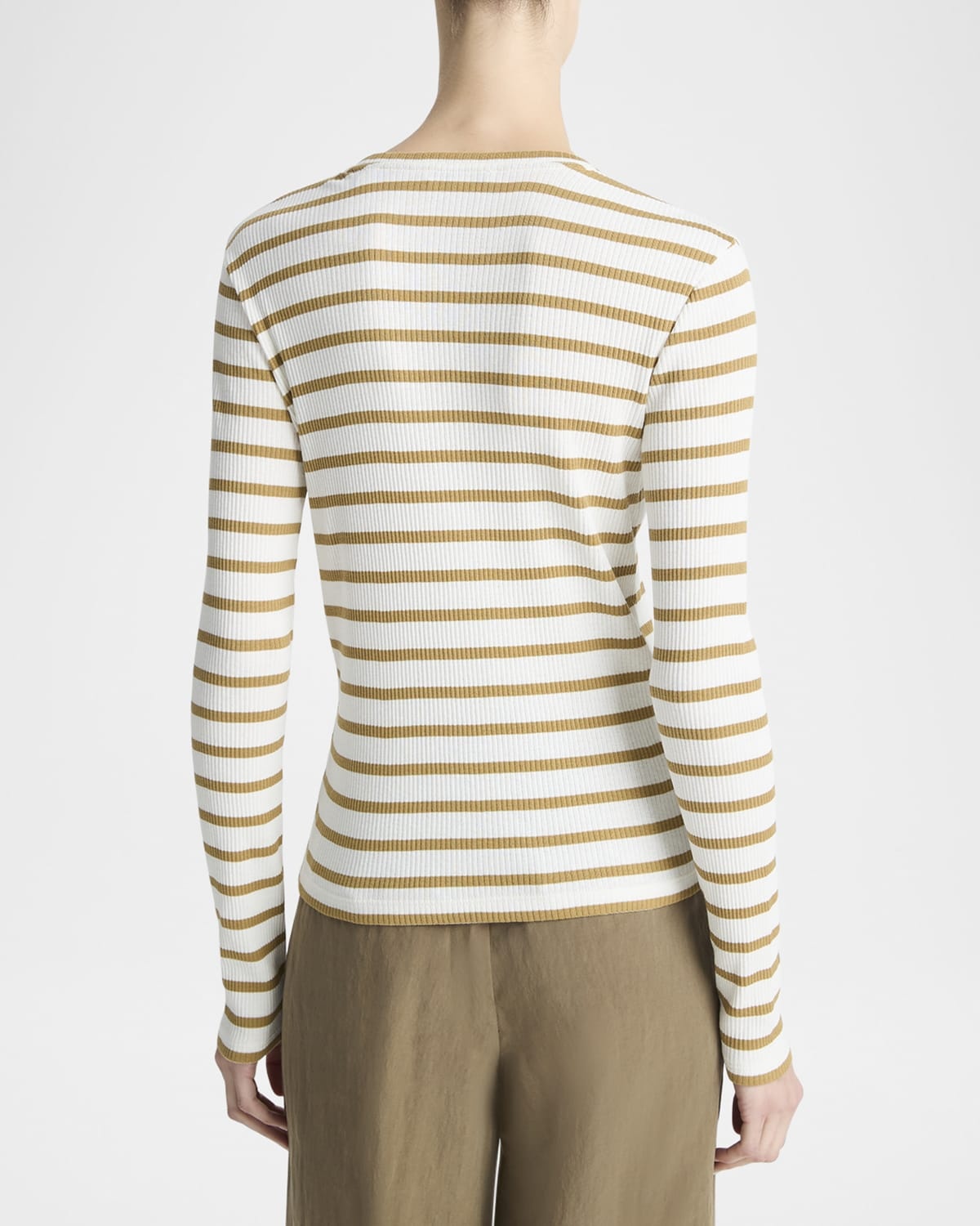Stripe Ribbed Crewneck Top - 2