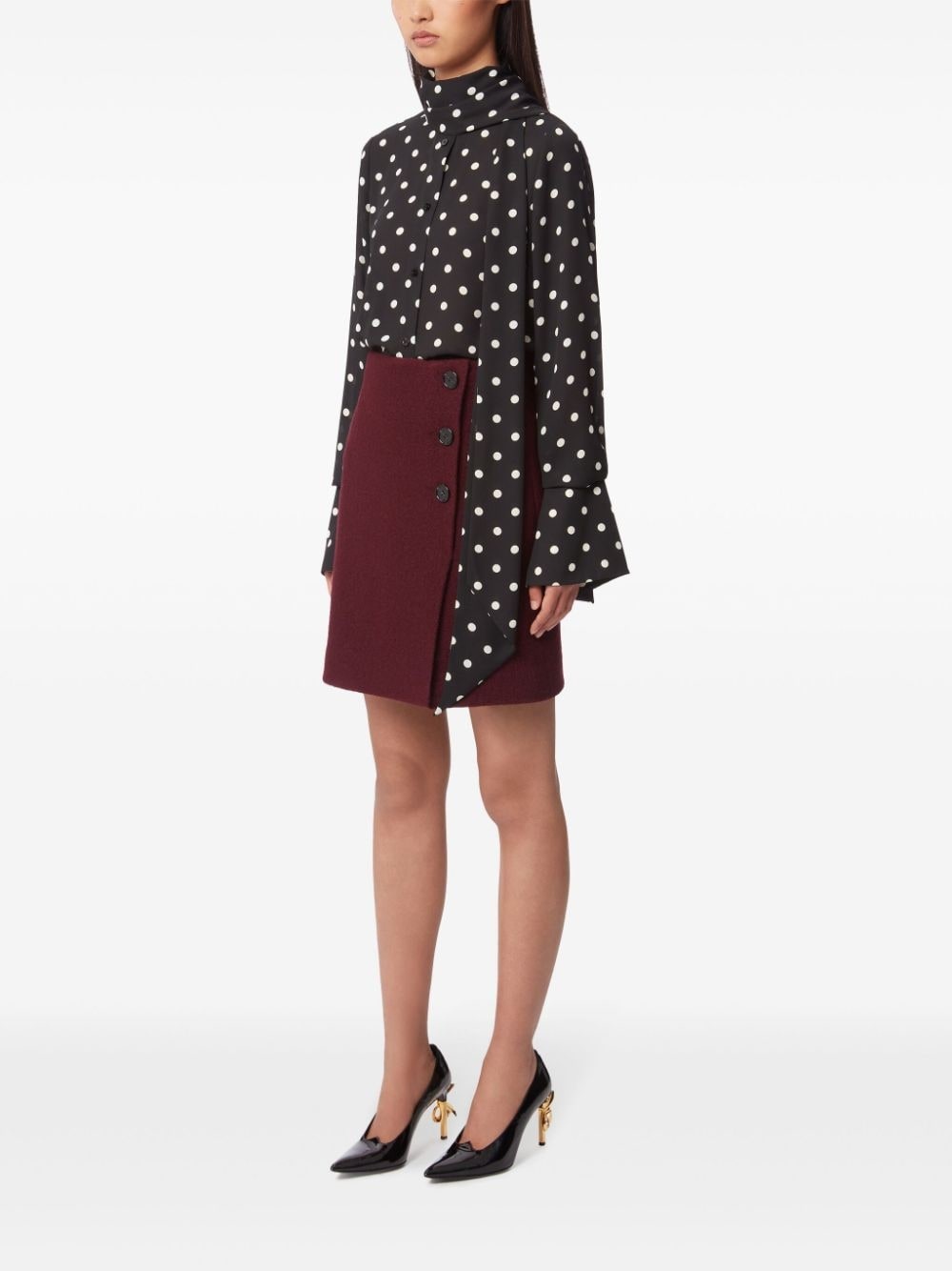 polka-dot pussy-bow shirt - 3