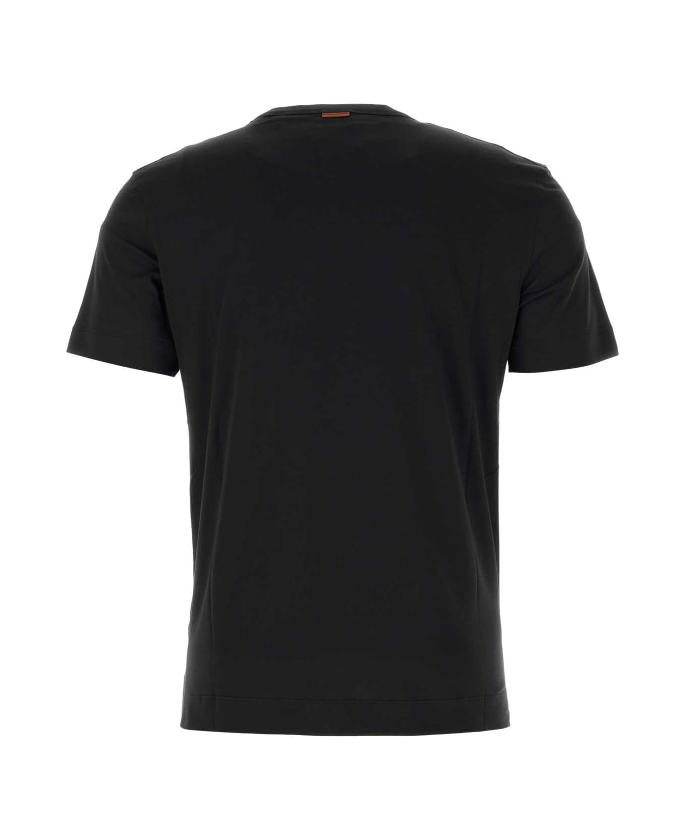 Black Cotton T-shirt - 2