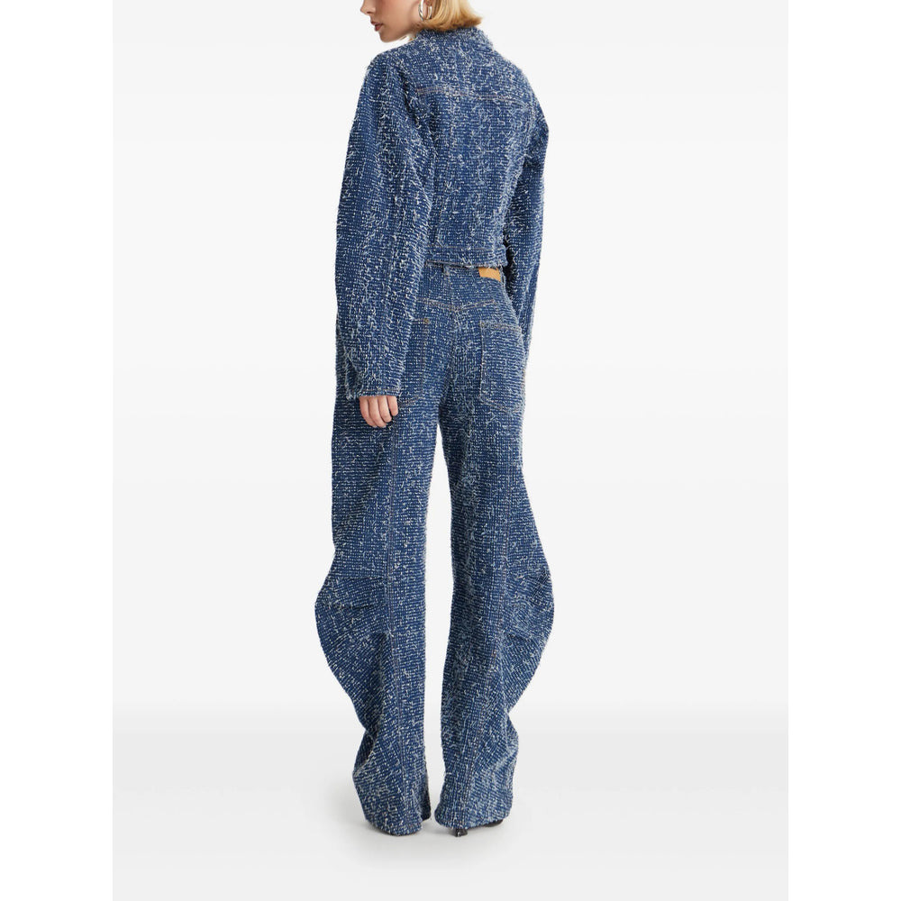 Rotate Blue Trousers - High-Waisted Trousers Women - 2