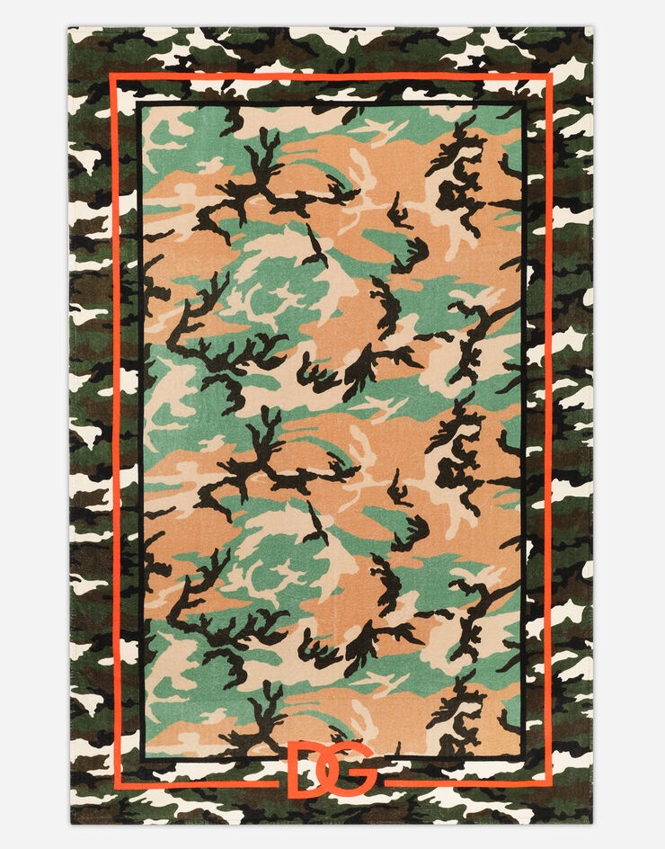 Camouflage-print cotton beach towel - 1