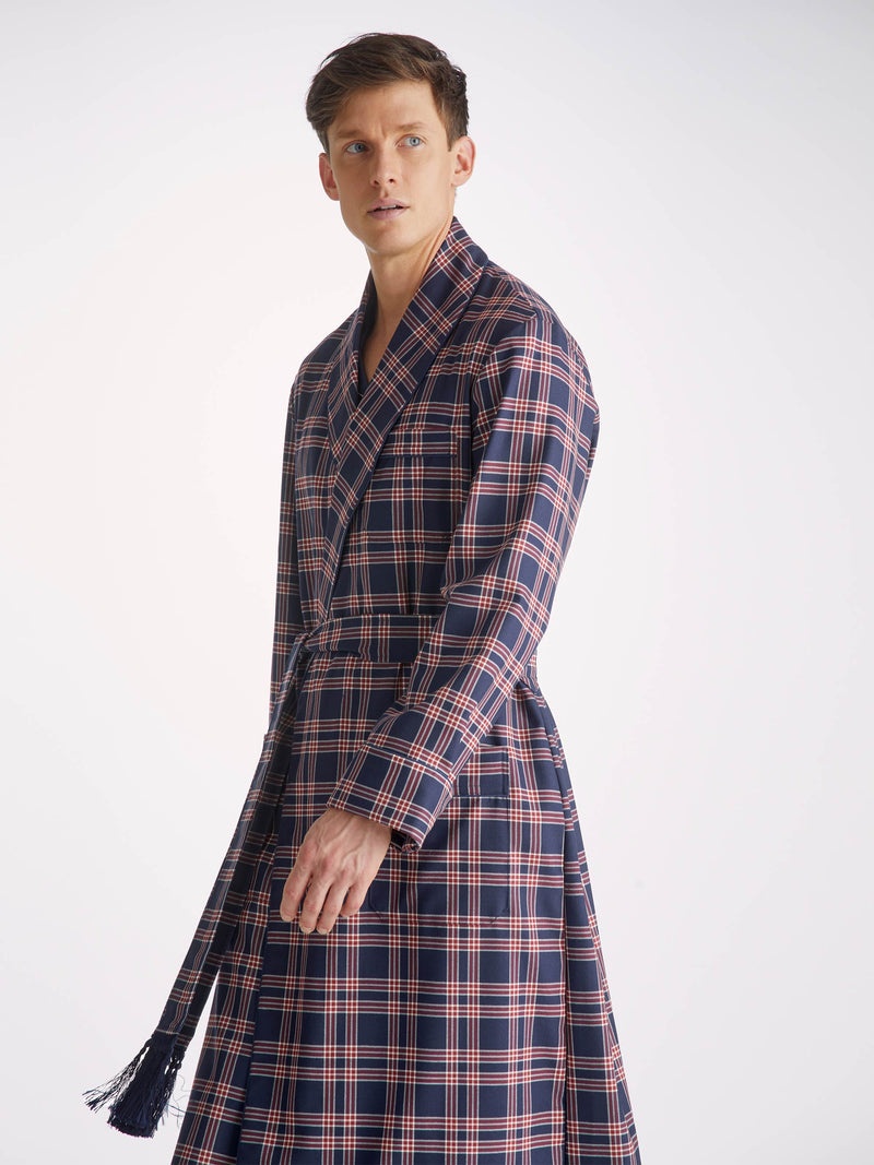 Men's Dressing Gown York 44 Wool Navy - 2