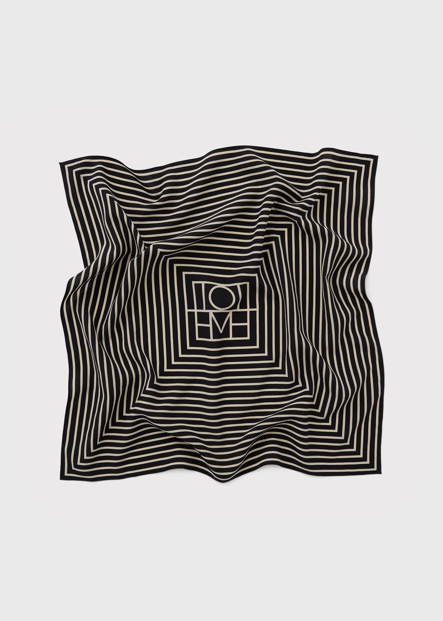 Signature monogram silk scarf black - 5