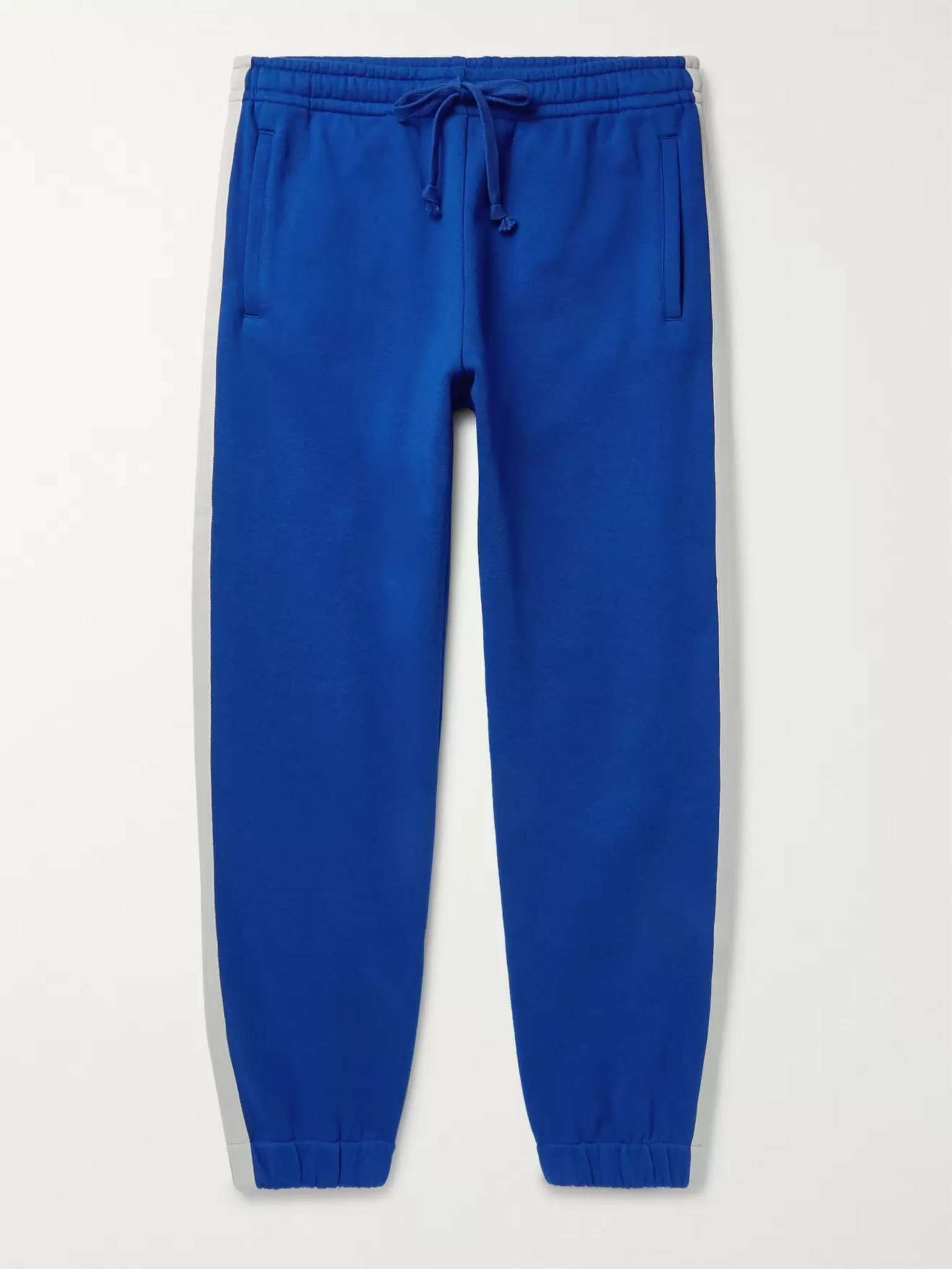 Webbing-Trimmed Loopback Cotton-Jersey Sweatpants - 1