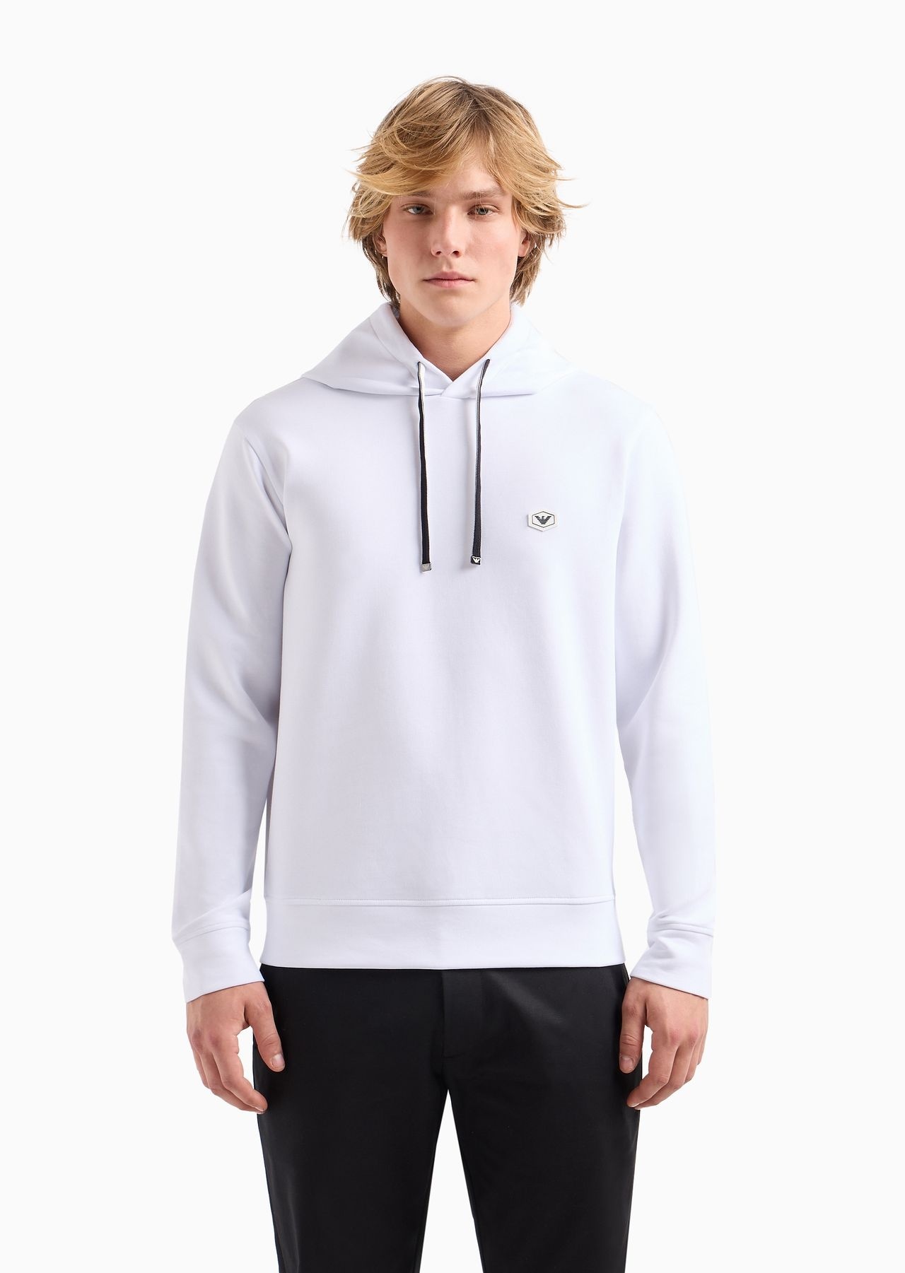 Hooded sweatshirt with micro logo patch - 2