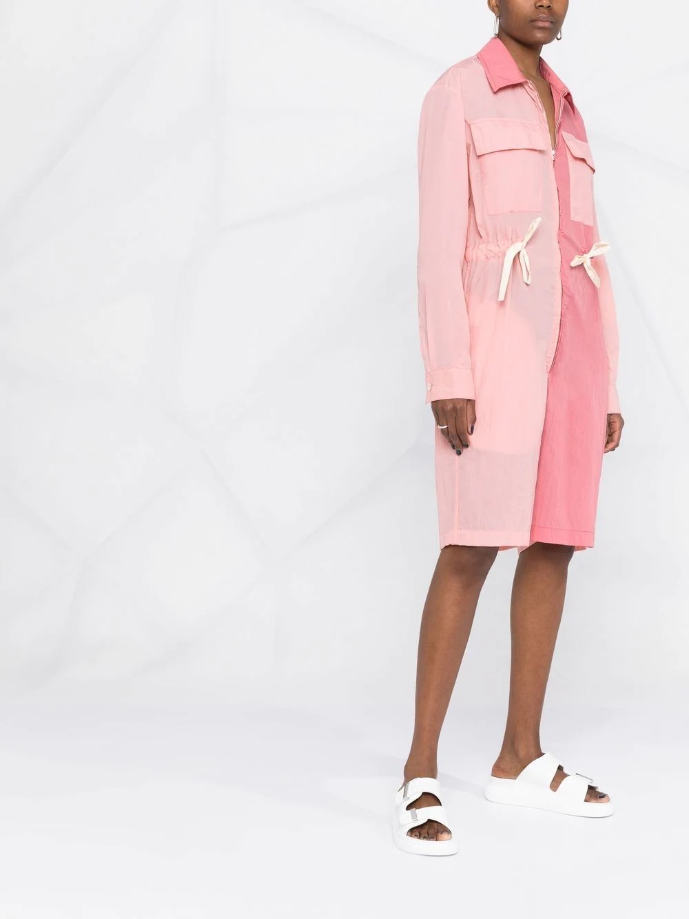 colour-block drawstring playsuit - 4