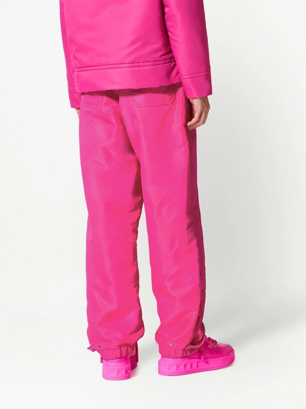 technical fabric straight-leg trousers - 4