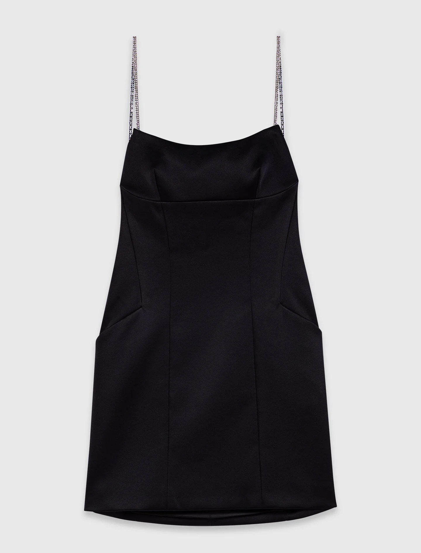 Short backless satin dress - 1