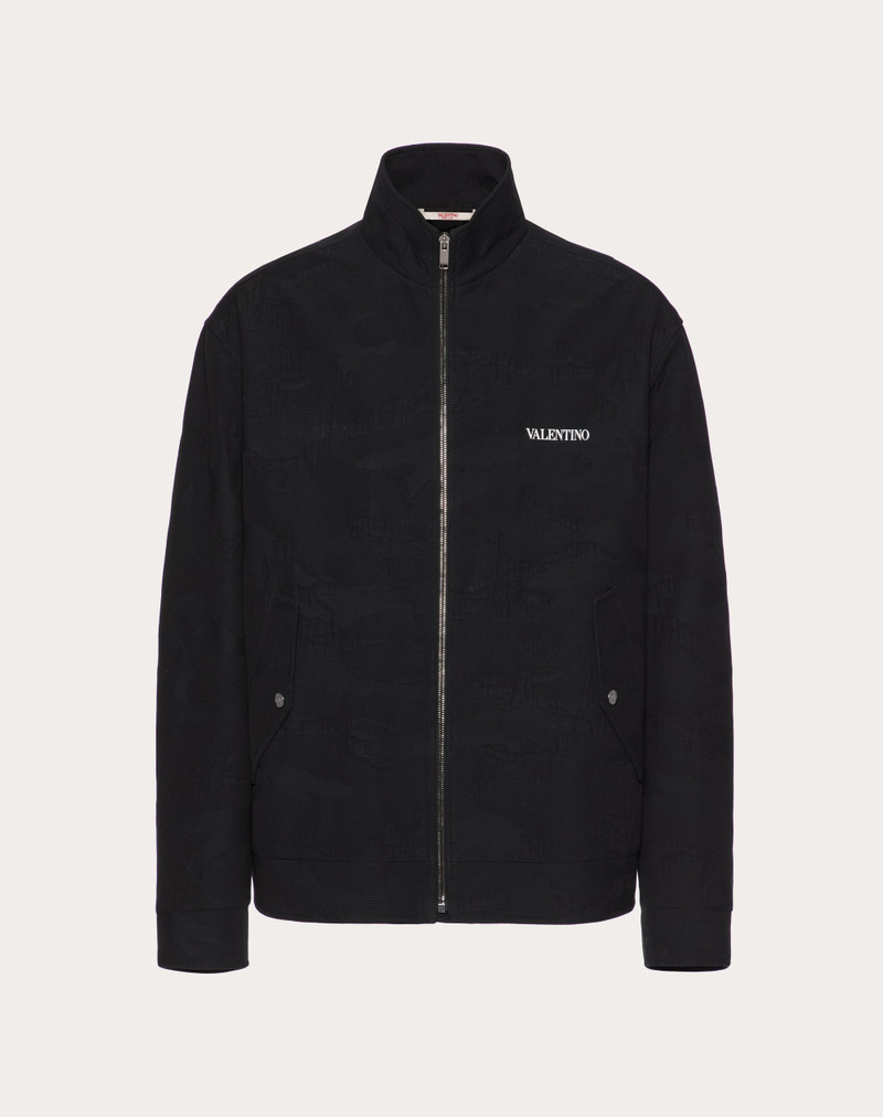 CAMOUFLAGE JACQUARD COTTON AND VISCOSE JACKET 1