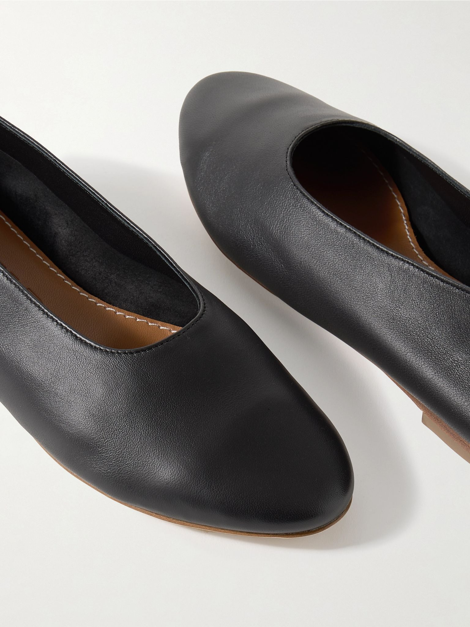 Alba leather ballet flats Black - 4