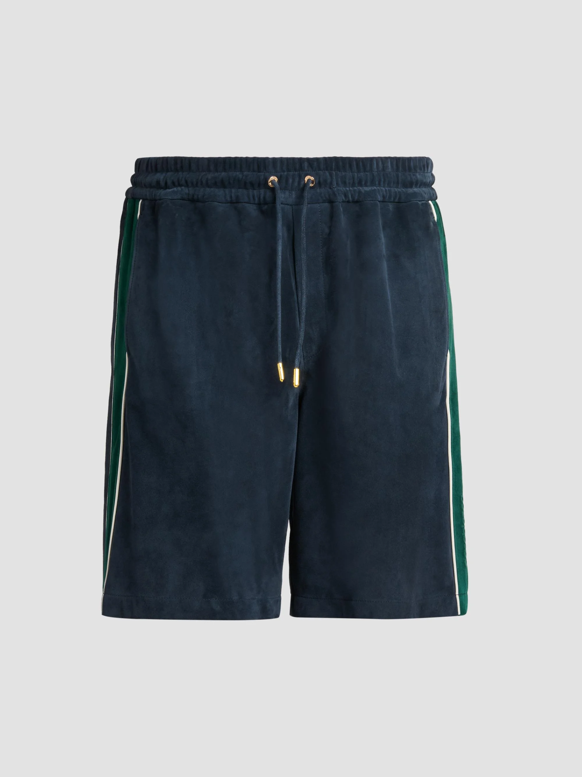 Men's Striped Suede Track Shorts - Navy - 1