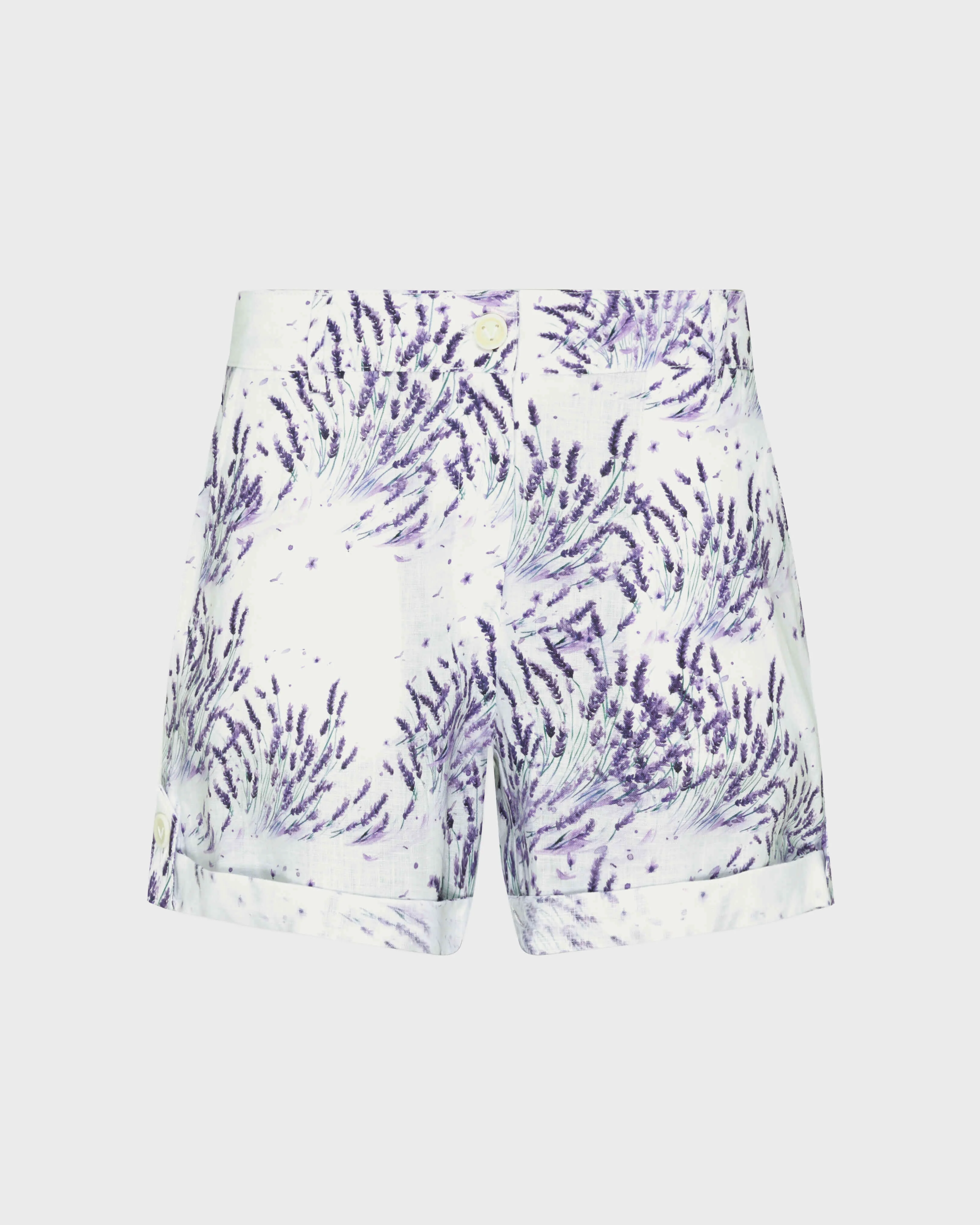 WOMEN LINEN BERMUDA SHORTS LAVENDER - 1