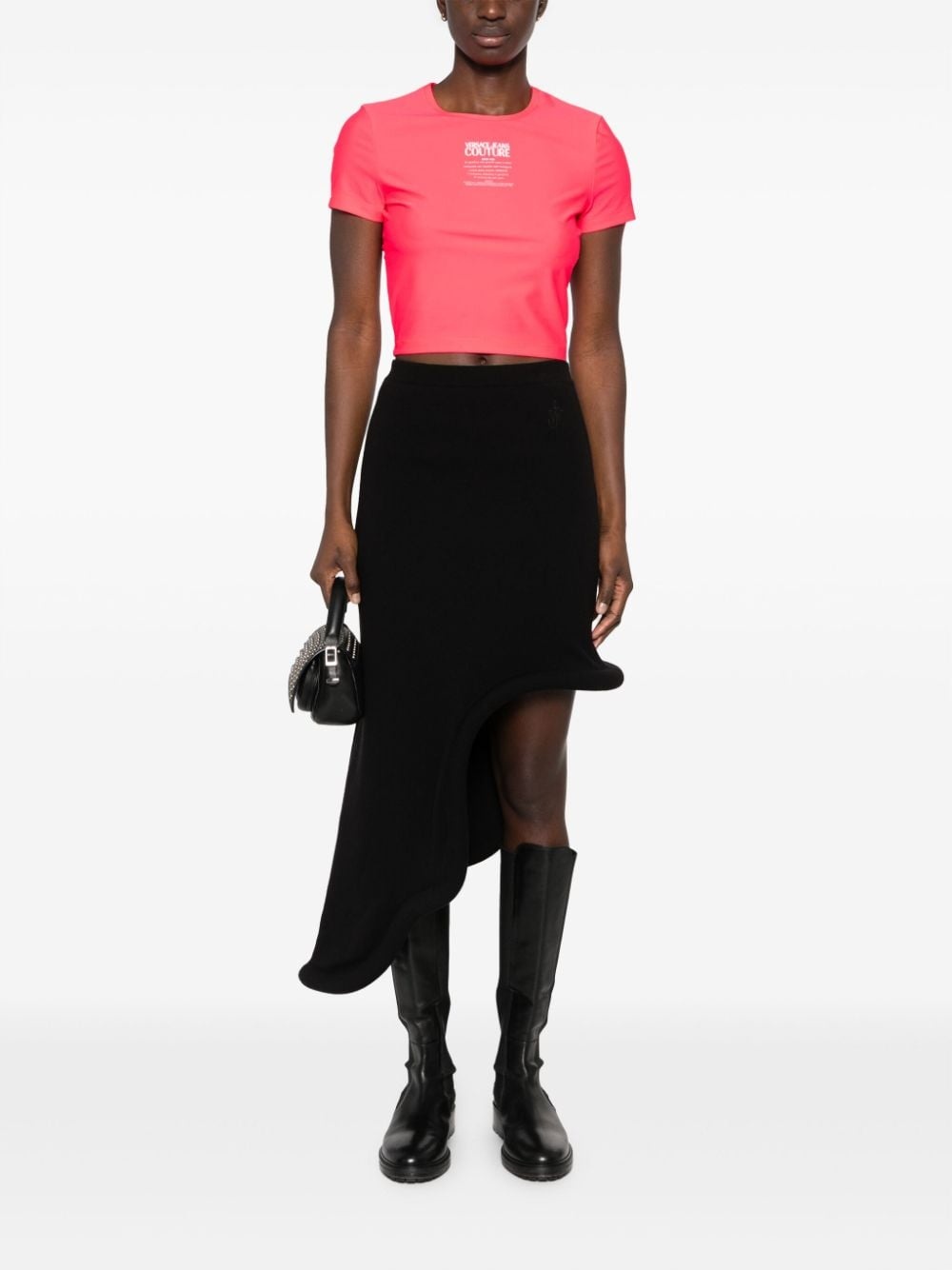 logo-print cropped T-shirt - 2