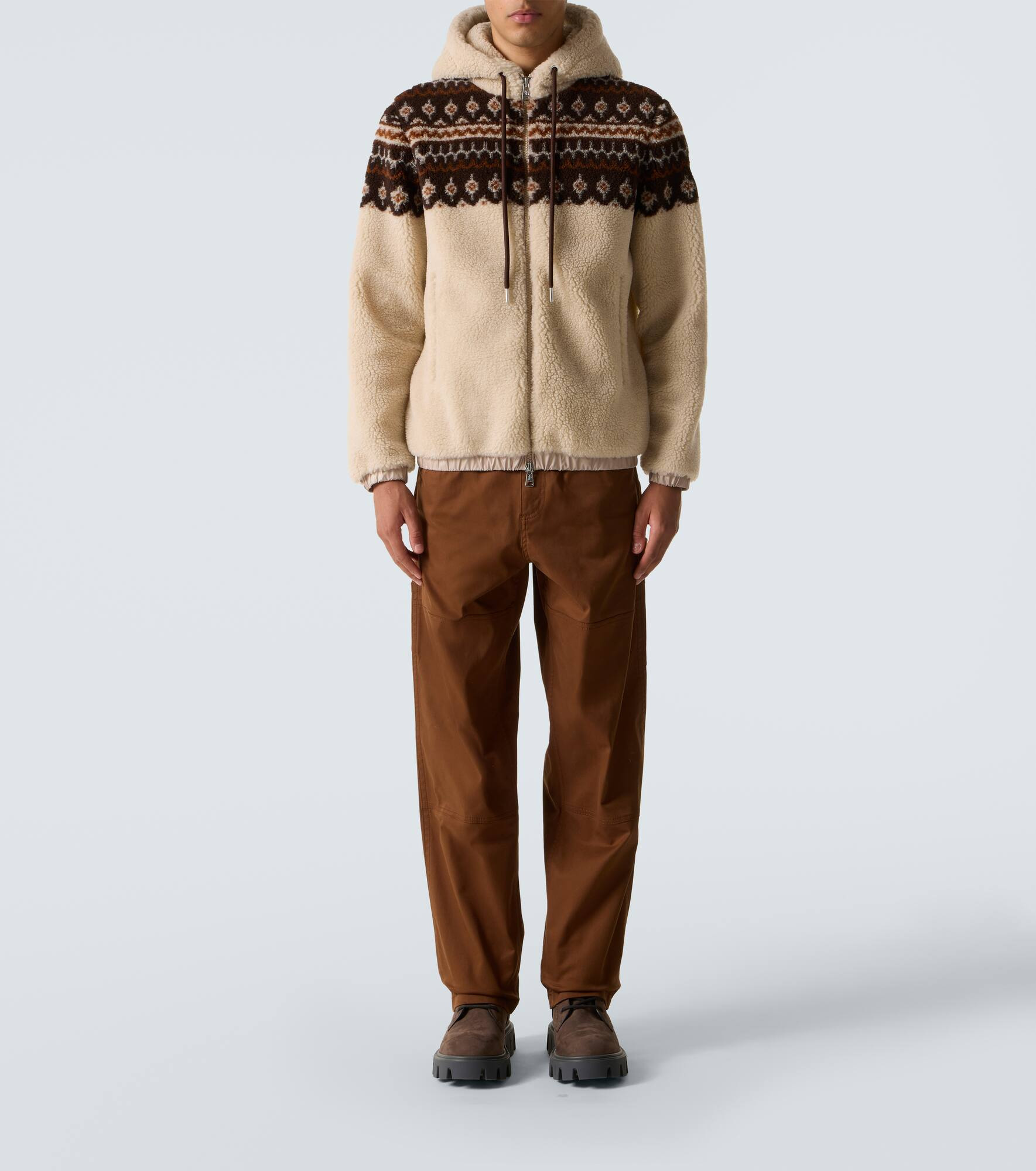 Jacquard teddy zip-up hoodie - 2