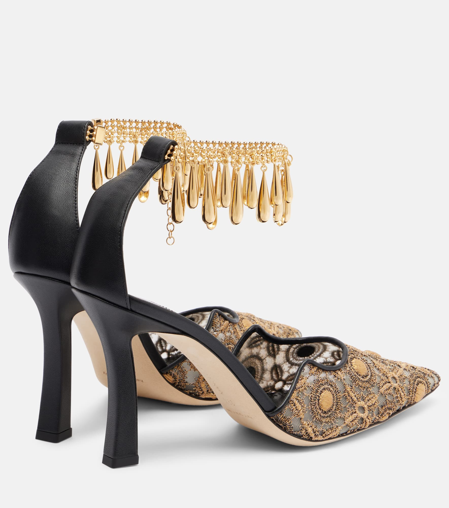 Harnicus 105 leather-trimmed lace pumps - 2