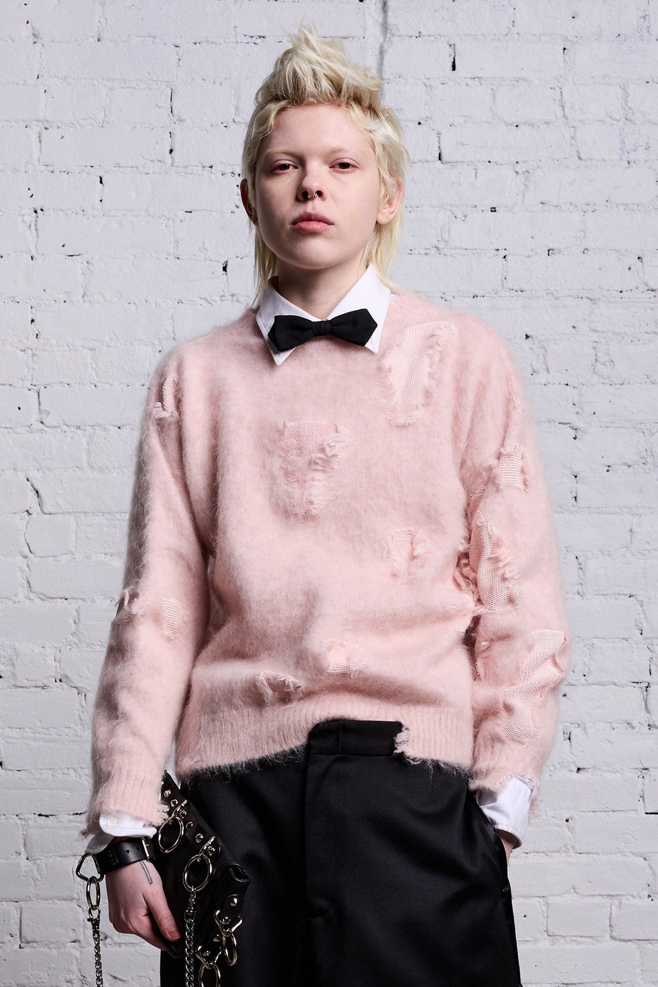 SHRUNKEN DECONSTRUCTED CREWNECK - LIGHT PINK - 2