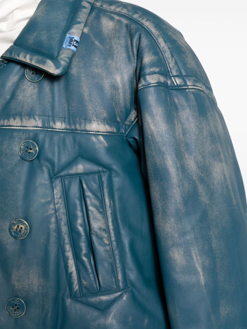 double-breasted padded coat - 5