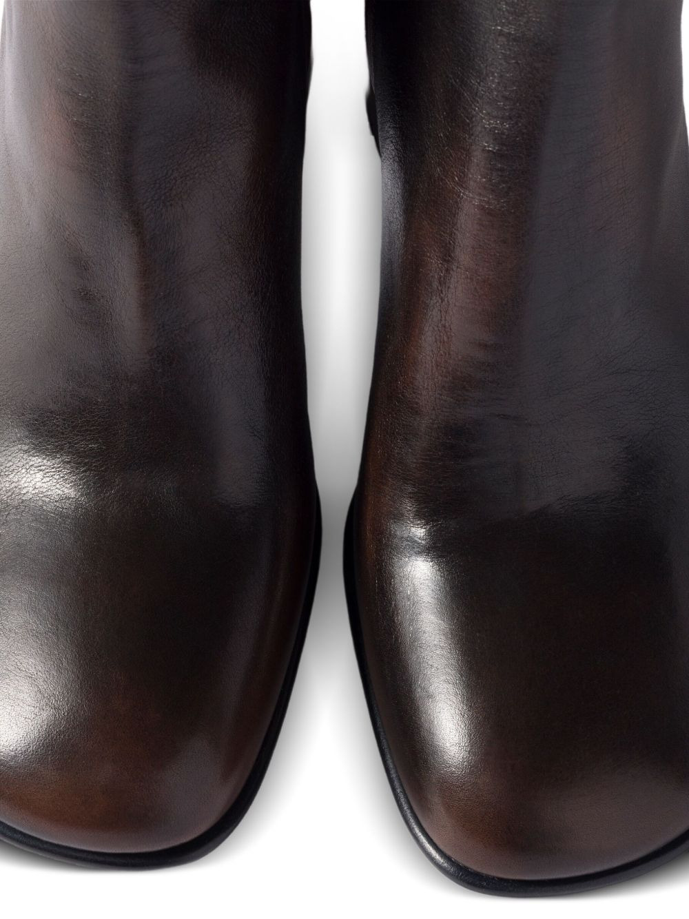 block-heel leather boots - 4