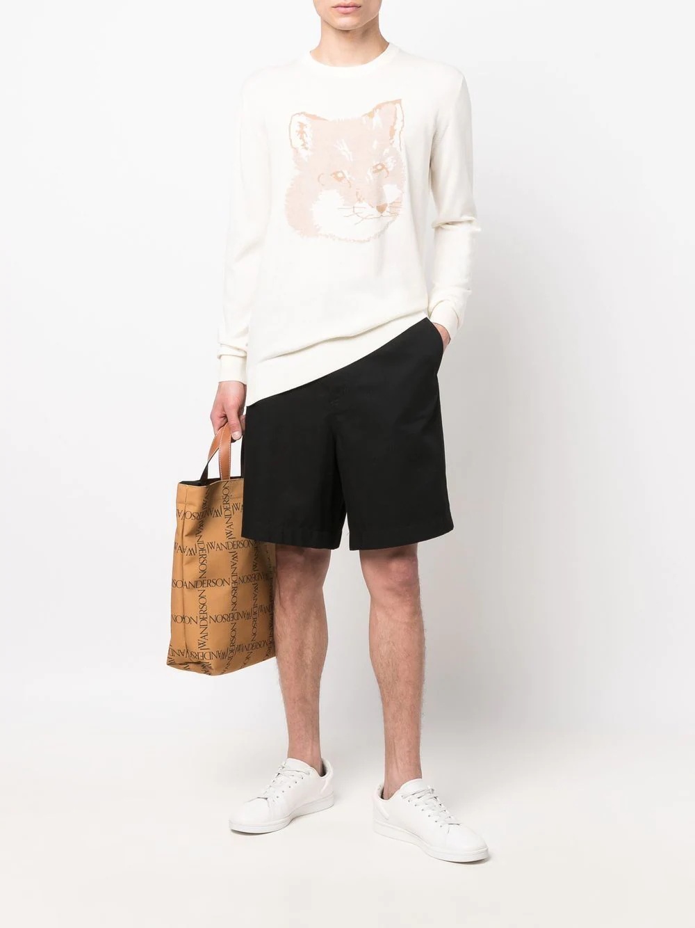 fox-jacquard jumper - 3