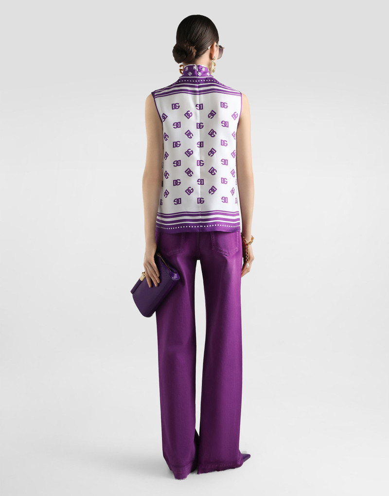 DG logo all-over silk twill top 3