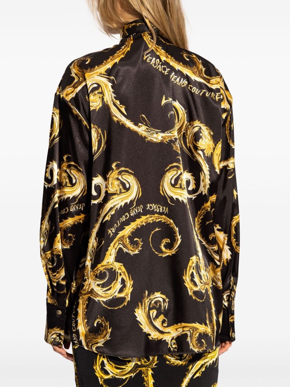 tied spike-print shirt - 4