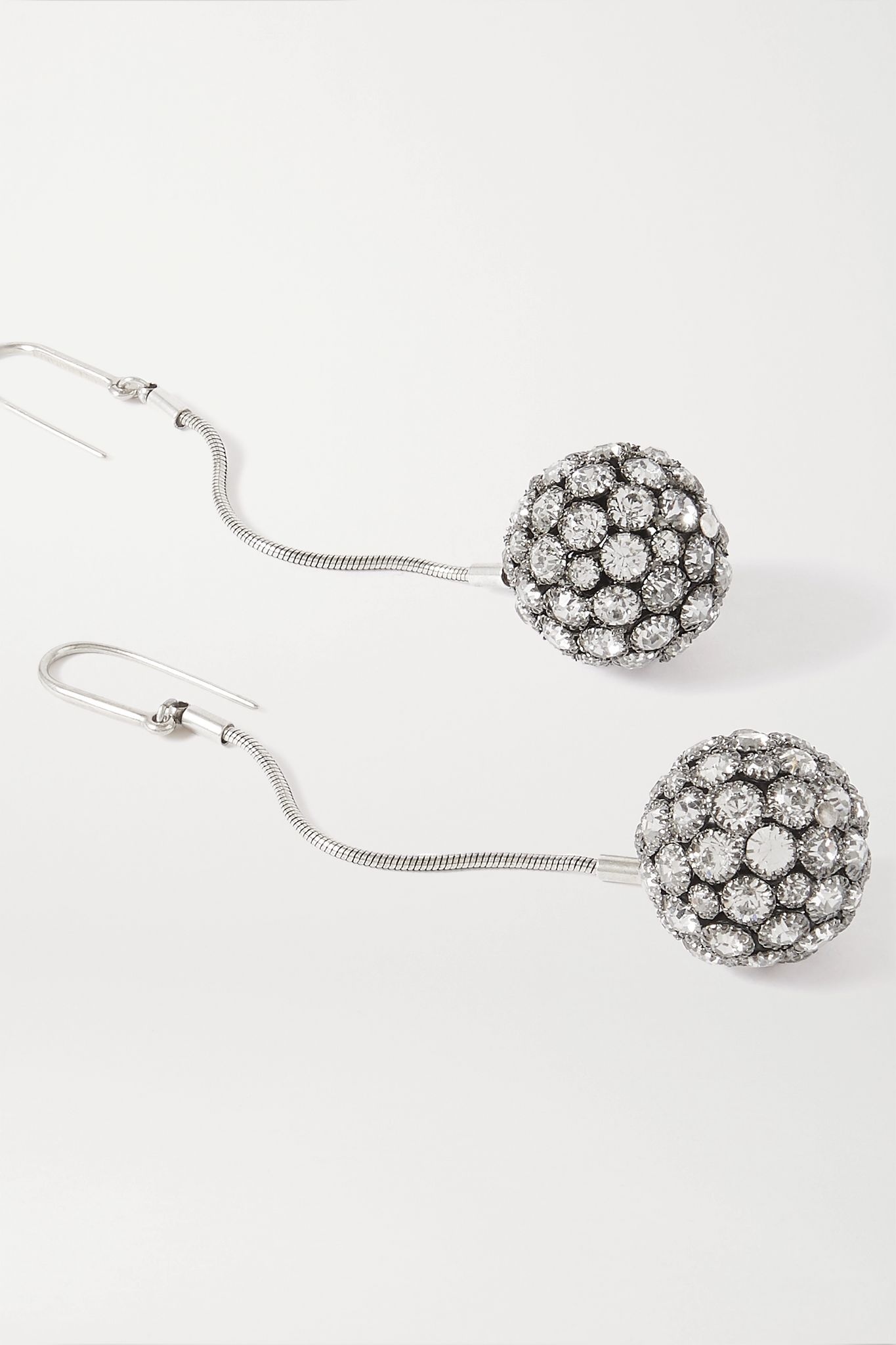 Silver-tone crystal earrings - 3