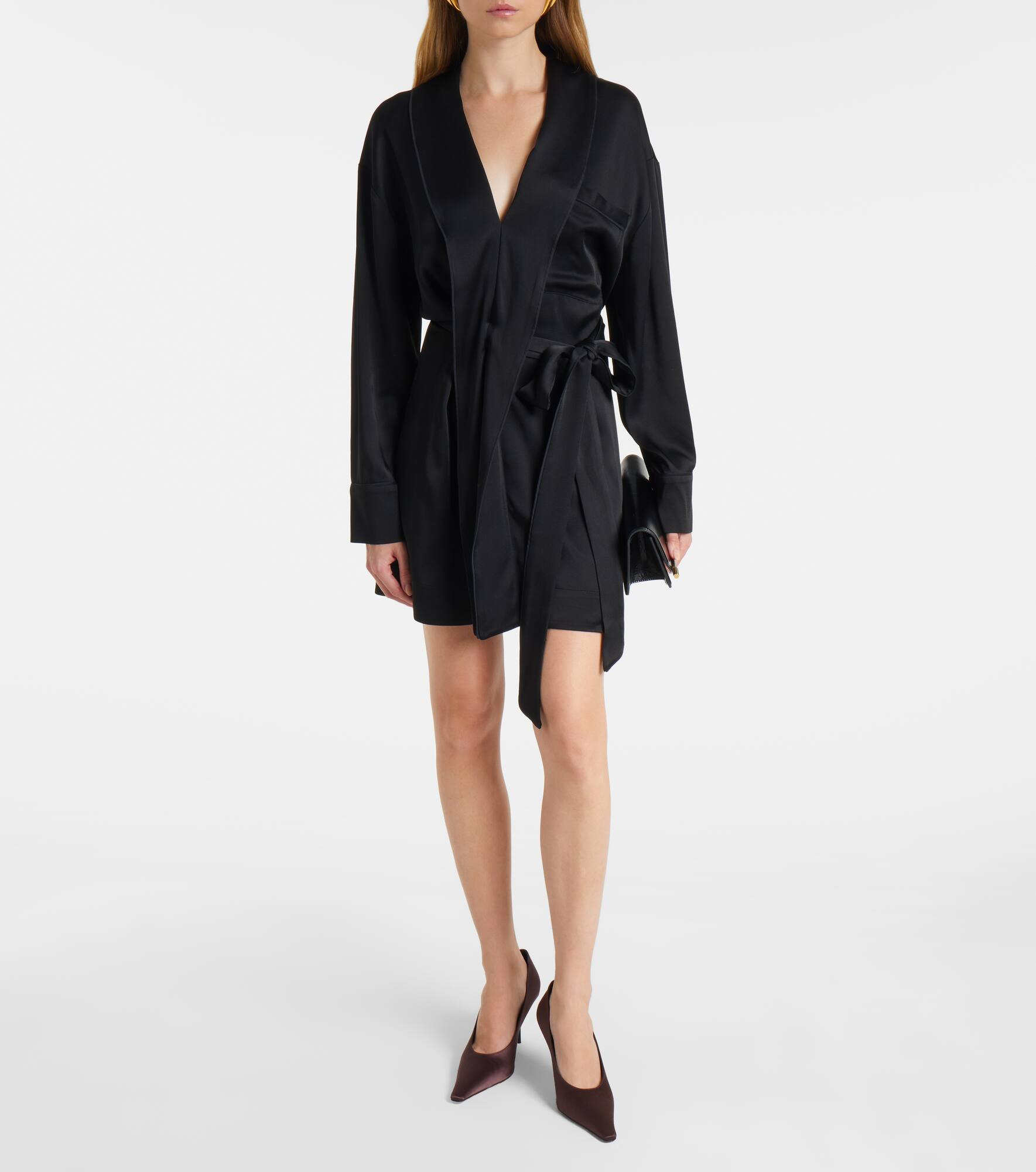 Satin wrap dress - 2