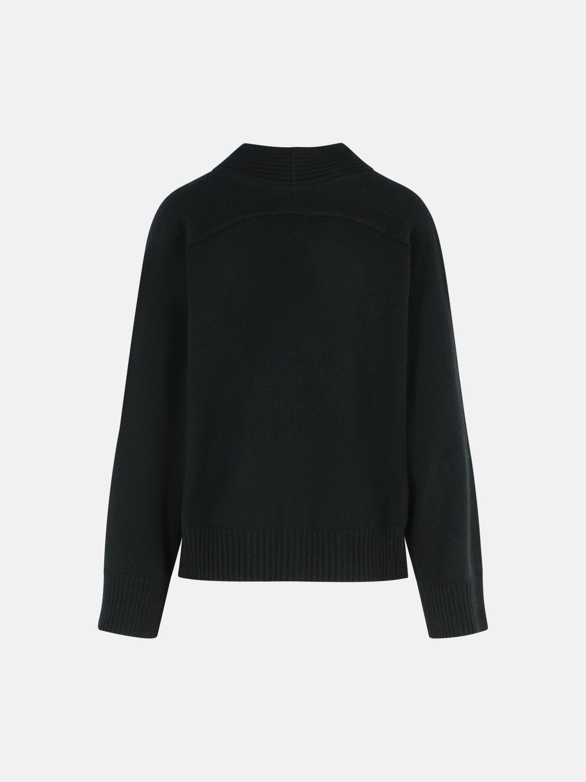 BLACK CASHMERE CARDIGAN - 3