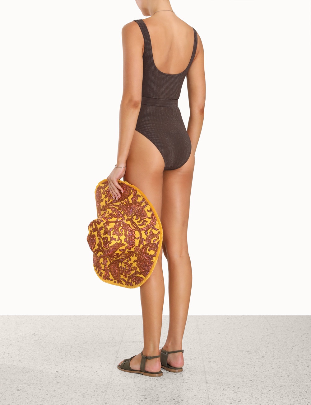 HUNZA G, Solitaire Belted Swimsuit