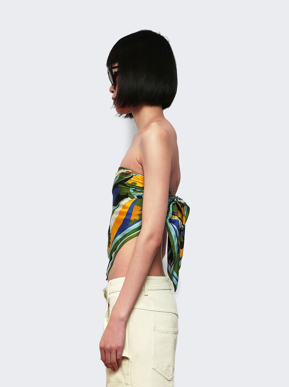 Acidic Floral Silk Scarf Acid Floral Print - 3