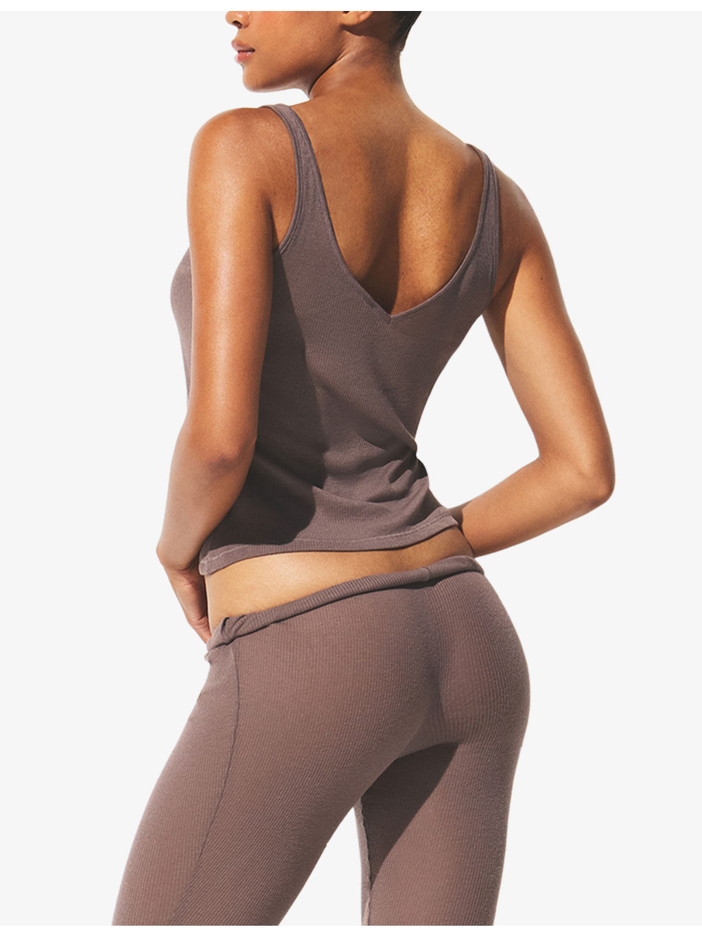 Sheer Cotton V-Neck Cotton-Blend Tank Top - 4