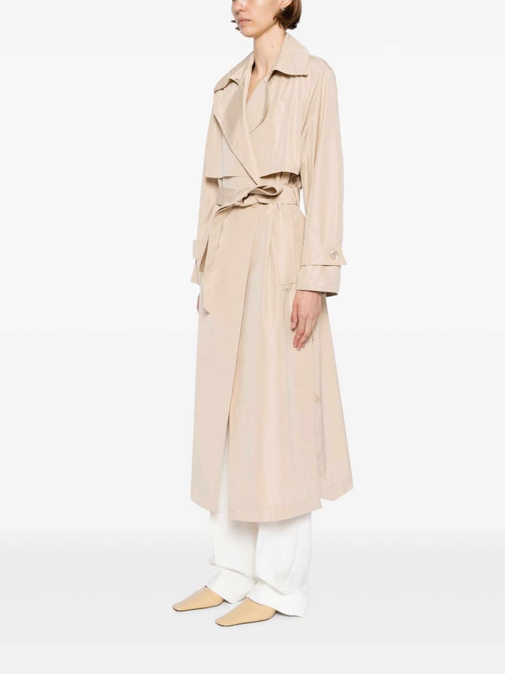 mulberry silk trench coat - 3