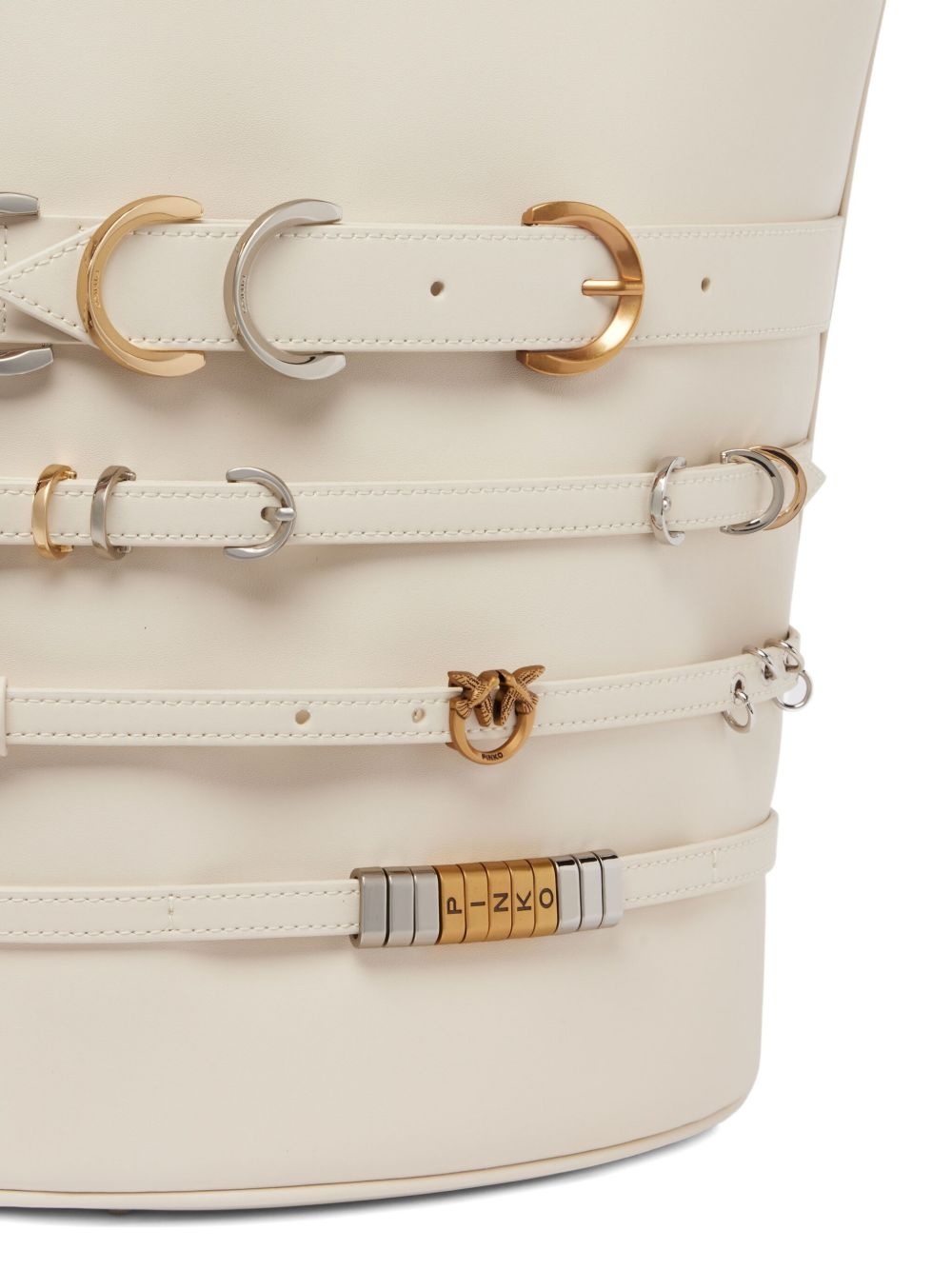 belted-detail bucket bag - 3