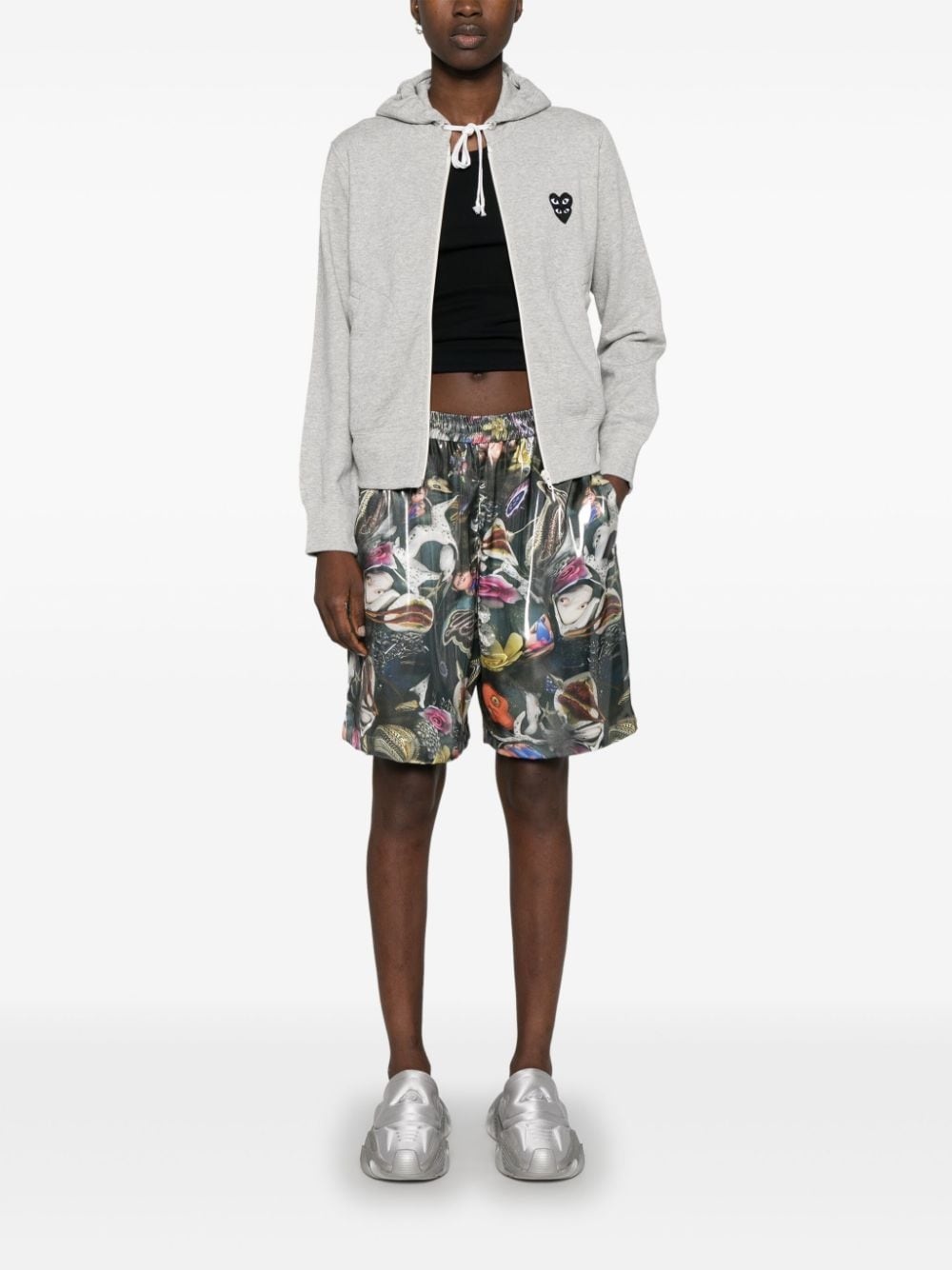 mélange-effect cotton hoodie - 2