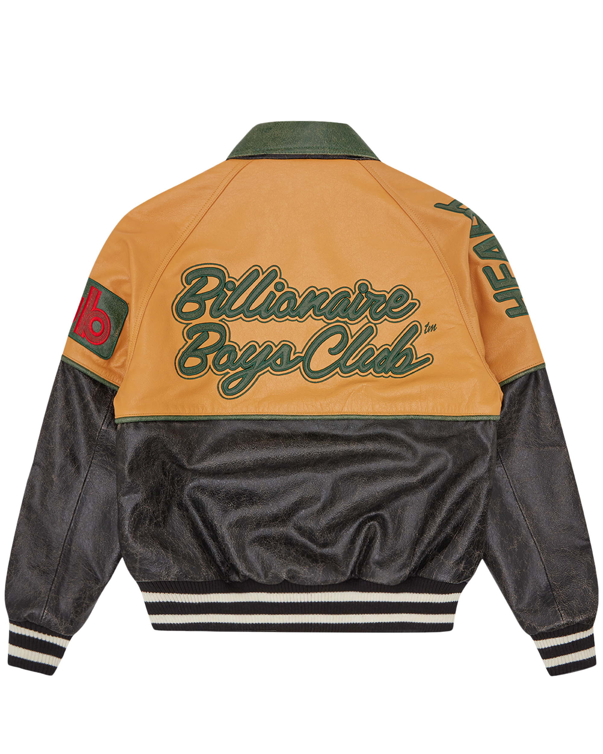 CLUB CRACKED LEATHER VARSITY JACKET - 4