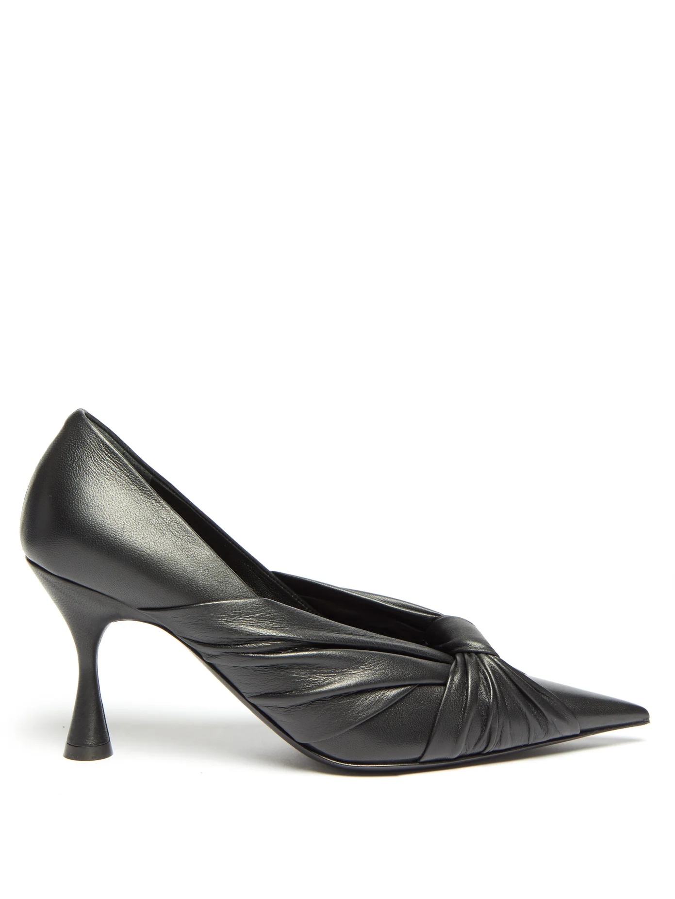 Drapy pointed wrapped-leather pumps - 1