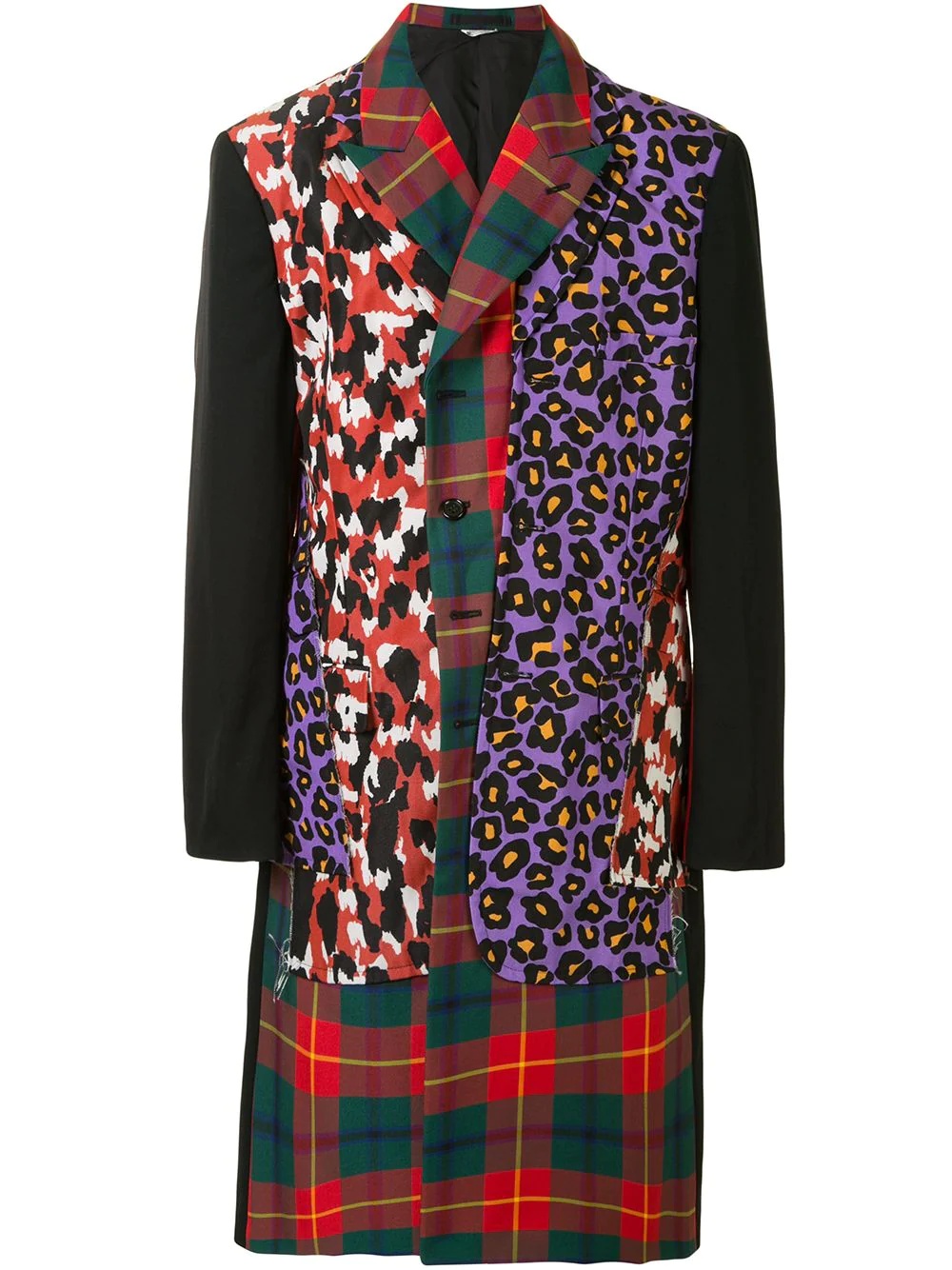 leopard panel coat - 1