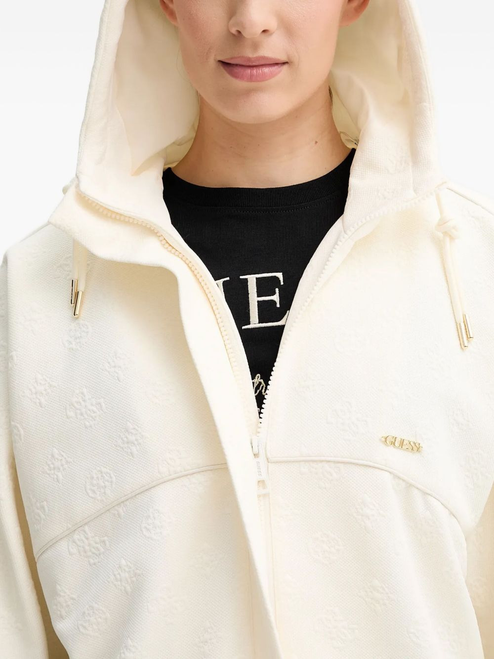 logo-plaque hooded jacket - 4
