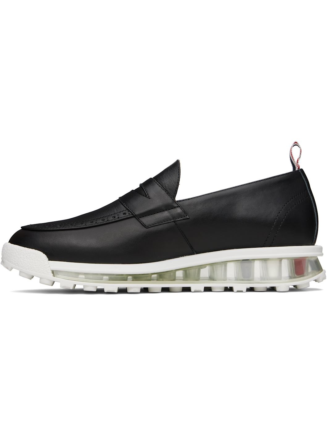 Black Clear Tech Runner Sole Penny Loafers - 3