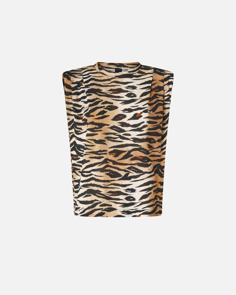 SLEEVELESS SWEATER WITH TIGER PRINT 1