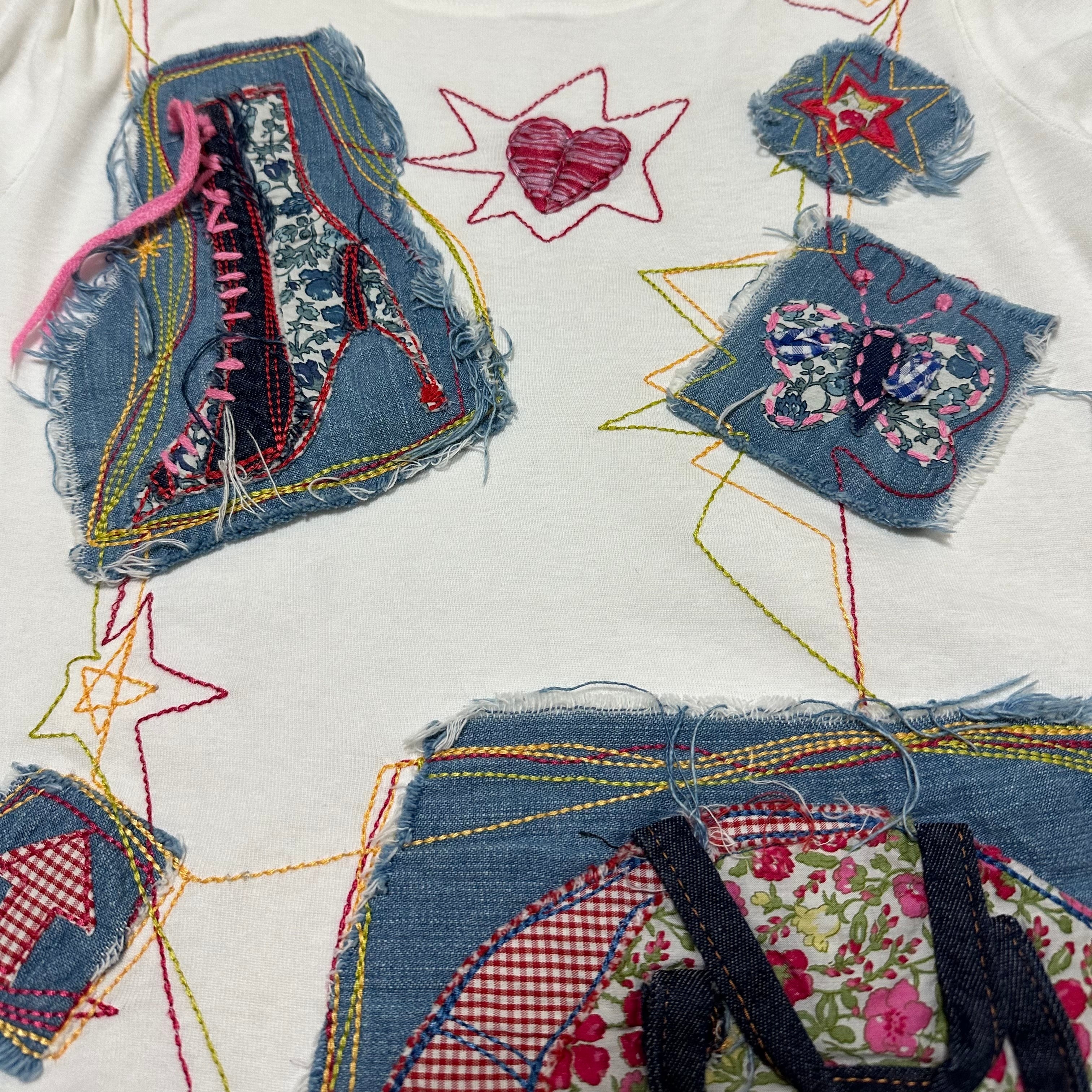 JOHN GALLIANO Spring Summer 2002 Denim Patchwork T-Shirt - 3