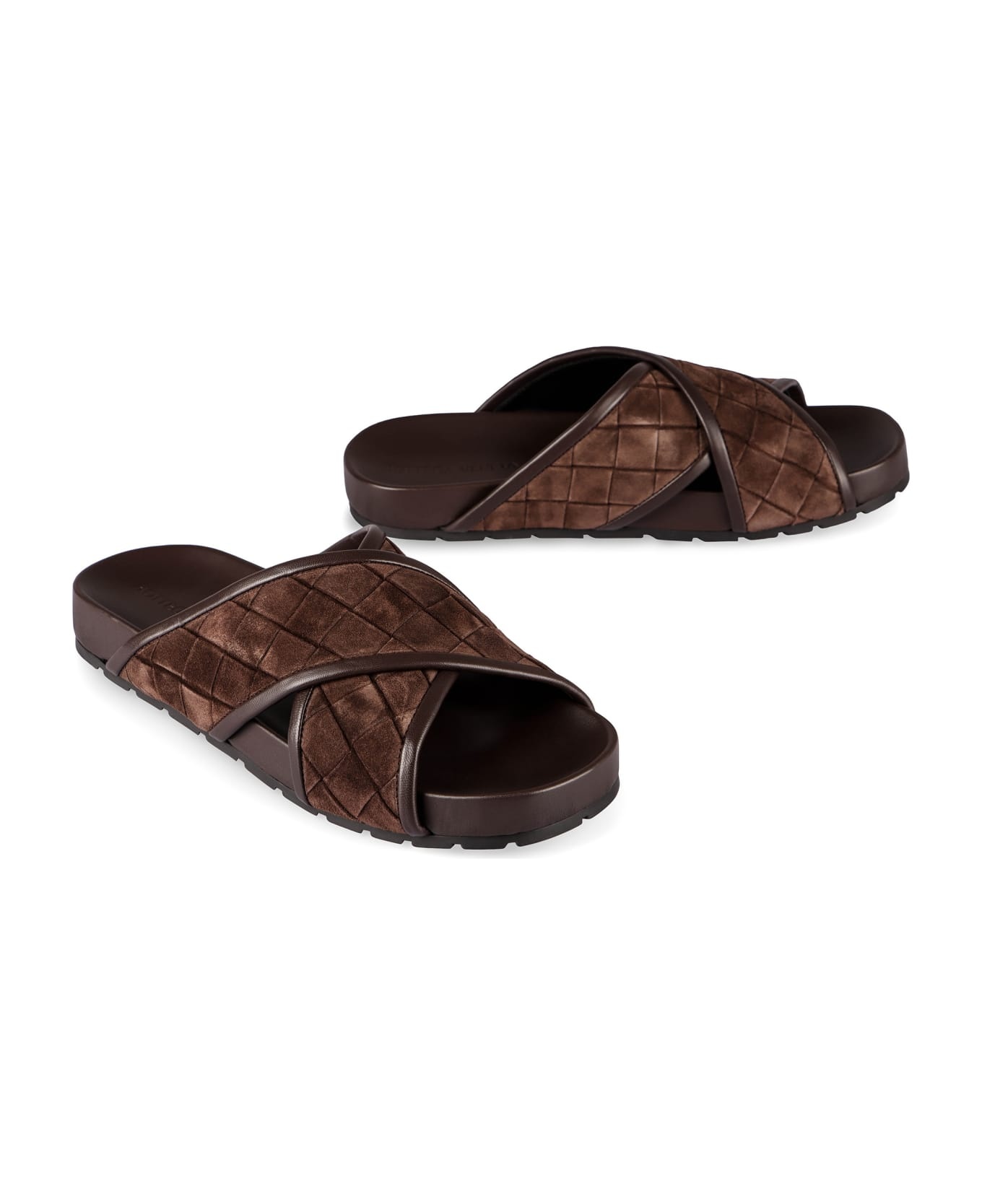 Tarik Leather And Rubber Slides - 3