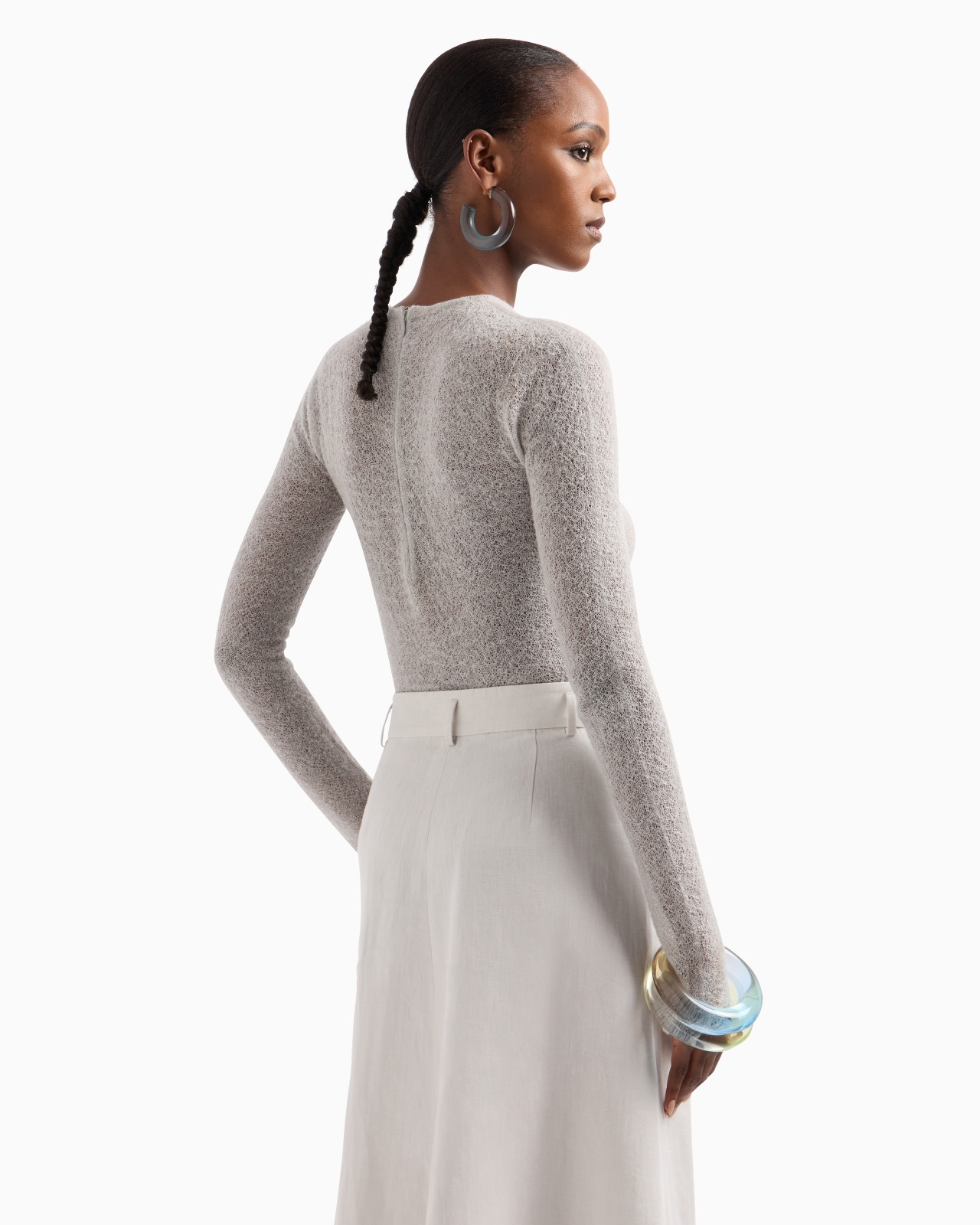 CASHMERE AND MOHAIR WOOL CREW-NECK JUMPER - 3