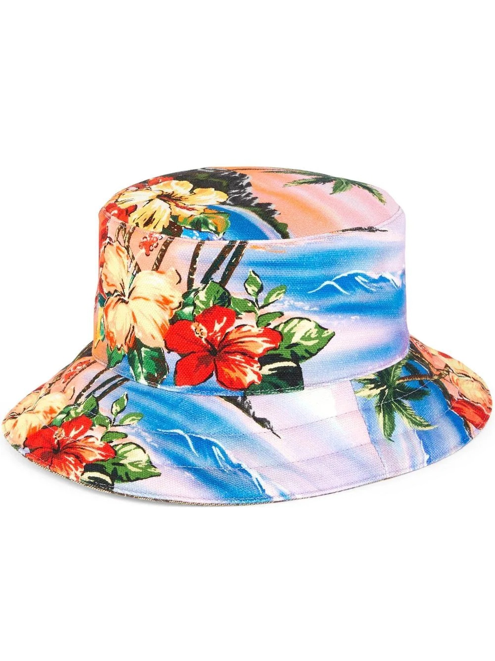 GG canvas and island print reversible bucket hat - 1