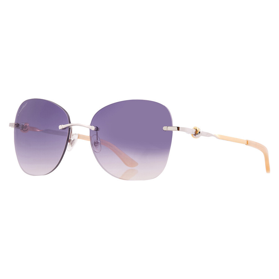 Cartier Trinity Grey Butterfly Ladies Sunglasses CT0091S 002 56 - 2