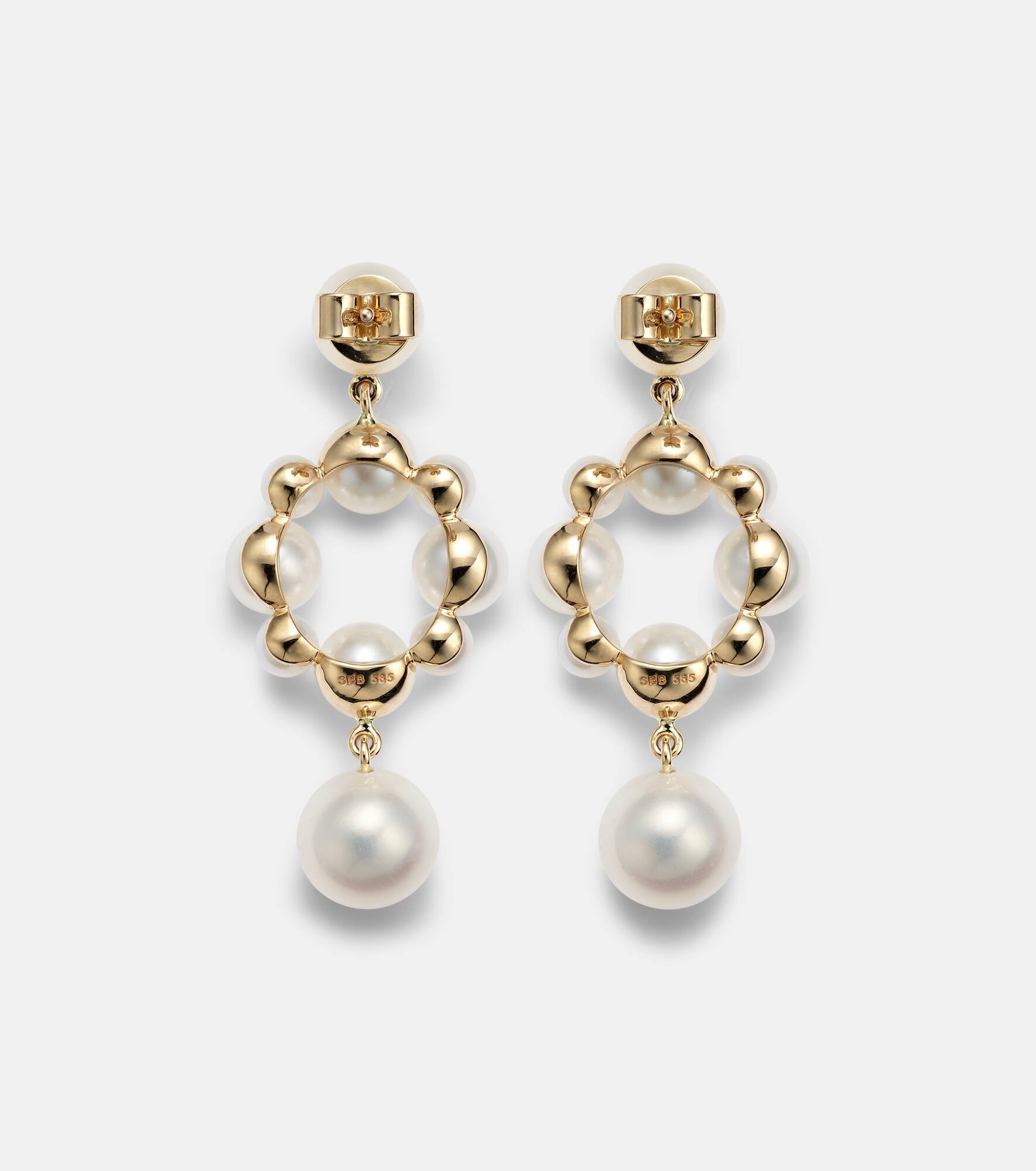 14kt gold earrings with freshwater pearls - 4