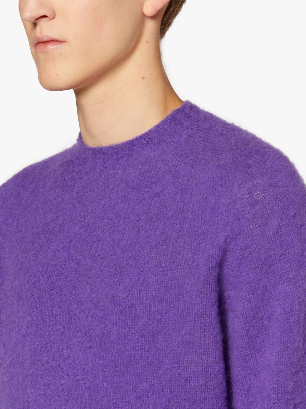 HUTCHINS PURPLE WOOL CREWNECK SWEATER - 5