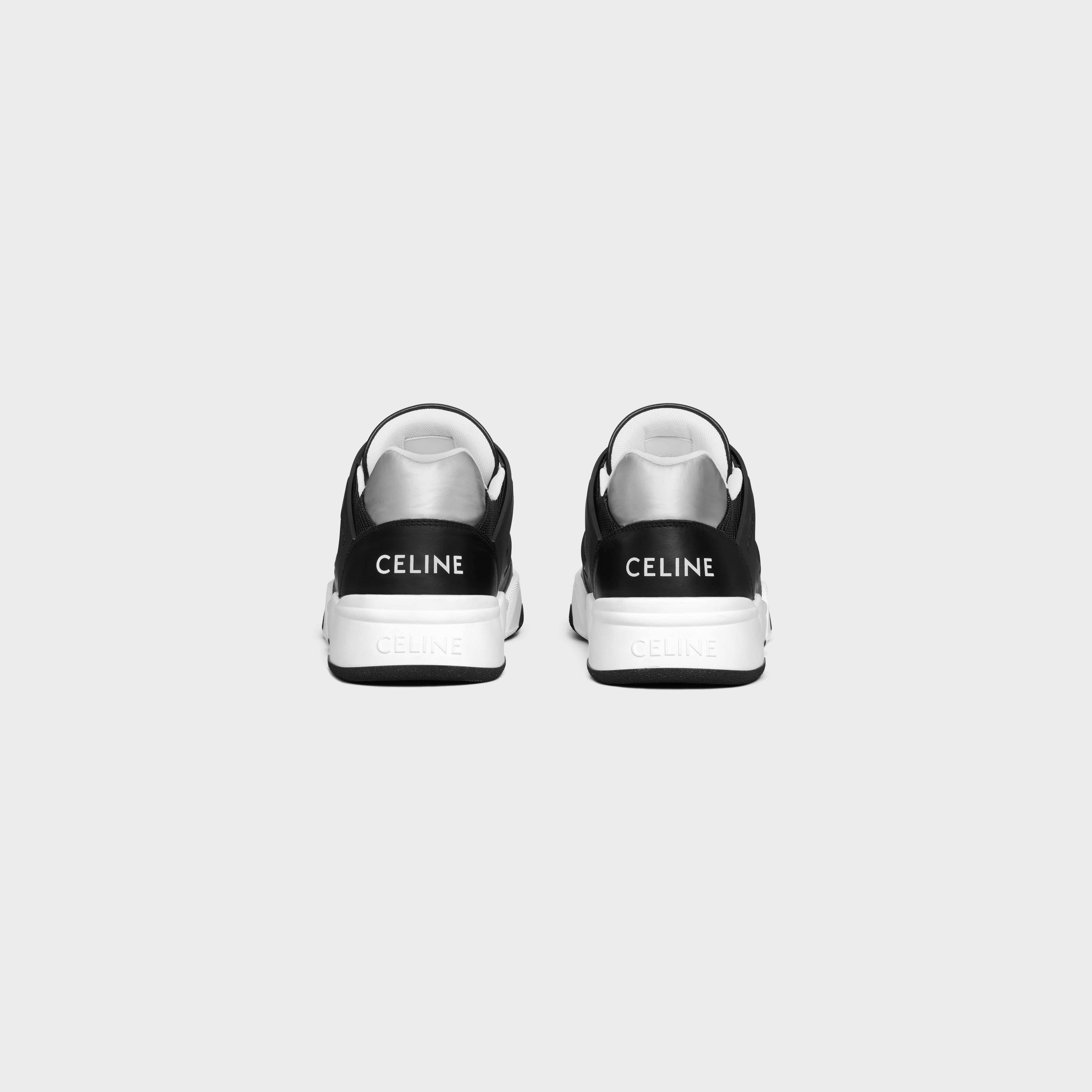 CELINE TRAINER CT-07 LOW LACE-UP SNEAKER in Mesh, Calfskin AND Laminated Calfskin - 3