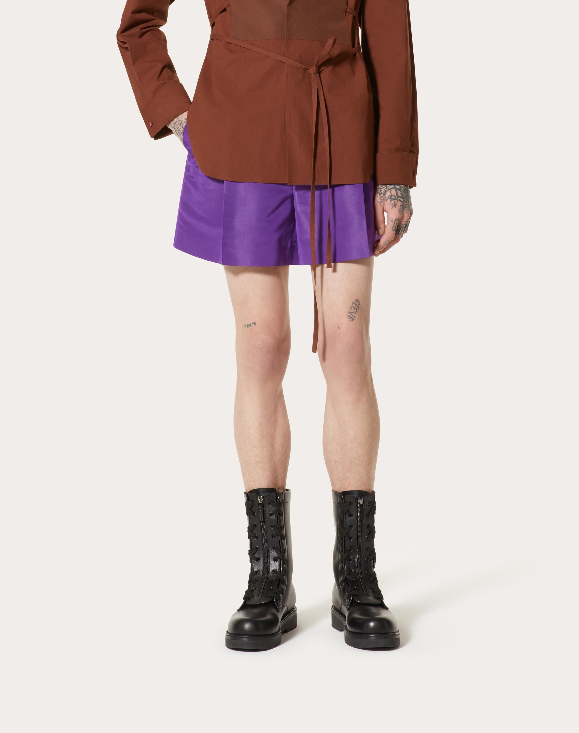 SILK FAILLE SHORTS - 3