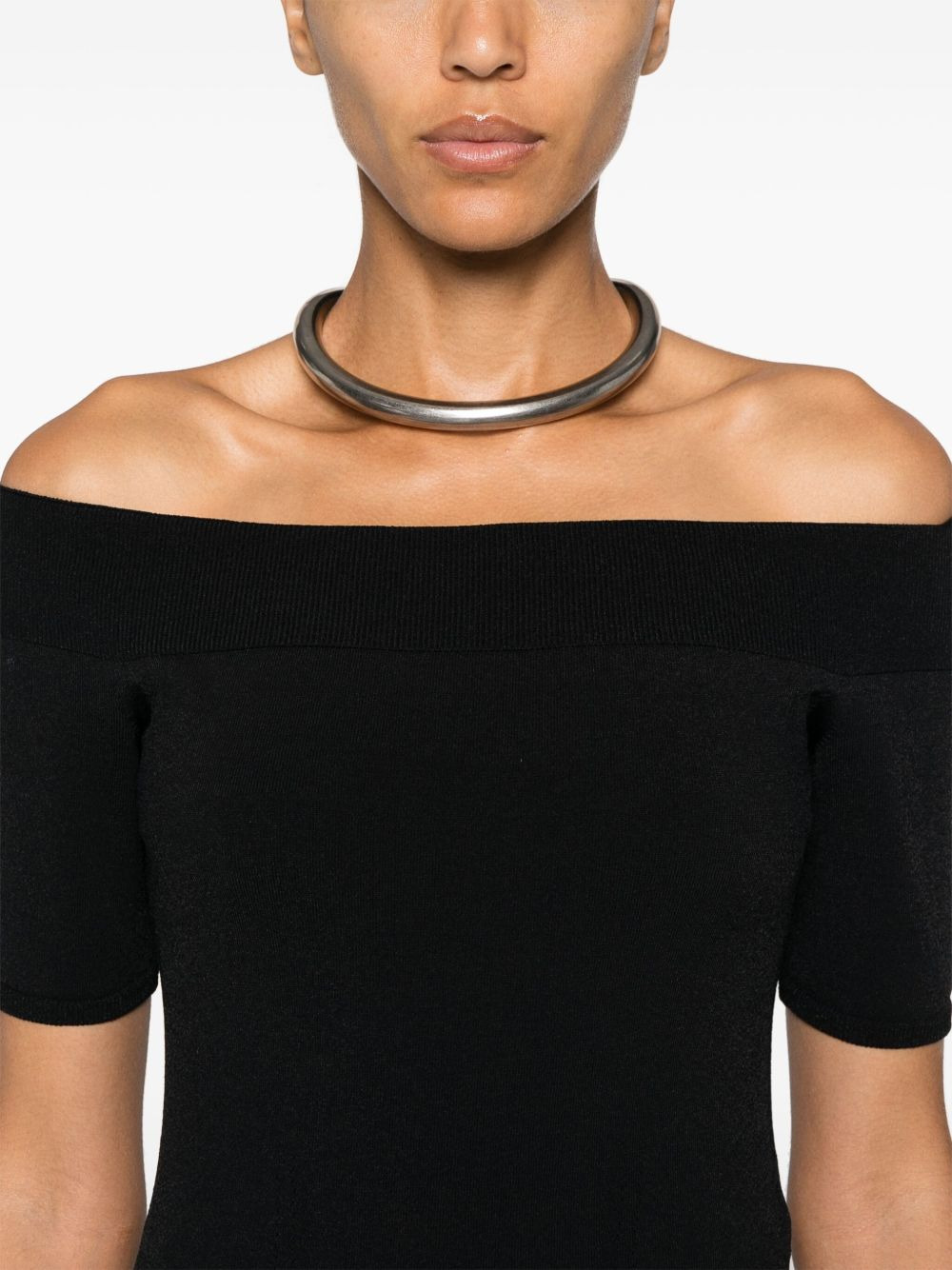 off-shoulder T-shirt - 5